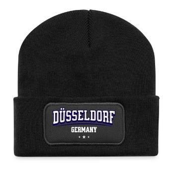 Dusseldorf Germany Varsity Logo - Recycled Patch Beanie - black - Front
