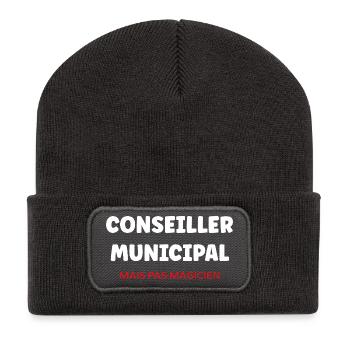 Conseiller Municipal  - Beanie recyclé à patch - charbon - Devant