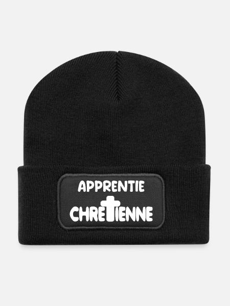 Christian Catholic God Gift - Recycled Patch Beanie - black