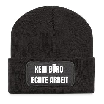 Kein Büro Echte Arbeit | Handwerk Shirt - Recycelte Patch Beanie - Dunkelgrau - Vorne