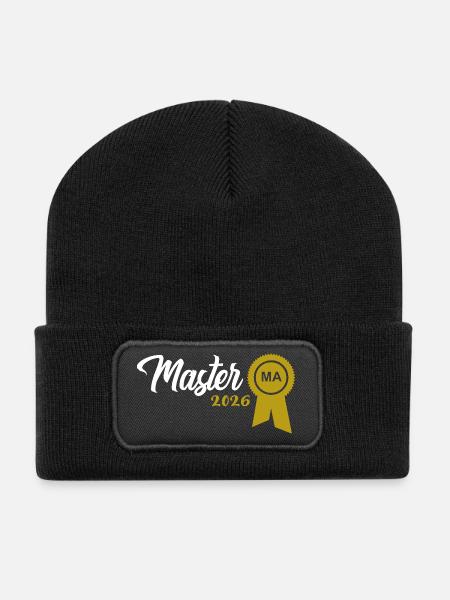 Master bestanden 2026 Promotion Sponsion - Recycelte Patch Beanie - Schwarz