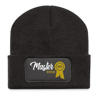 Le master a été obtenu lors de la cérémonie de remise des diplômes en 2026 - Beanie recyclé à patch - charbon - Devant
