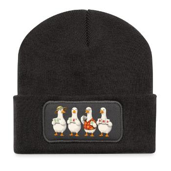 Mahjong goose - Recycled Patch Beanie - dark grey - Front