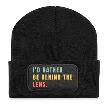 I'd rather be behind the lens - Recycled Patch Beanie - black - Front