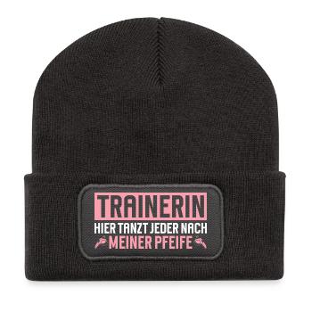 Trainer: Everyone dances to my tune here - Recycled Patch Beanie - dark grey - Front