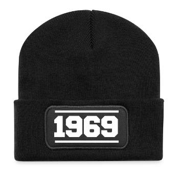 1969 Cadeau rétro 1969 - Beanie recyclé à patch - noir - Devant