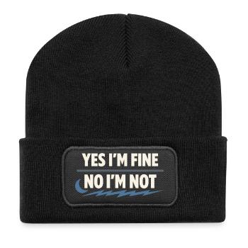 Perimenopause Humor Perimenopause - Recycelte Patch Beanie - Schwarz - Vorne