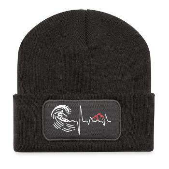 Swimming Heart Rhythm Fitness Art - Recycled Patch Beanie - dark grey - Front