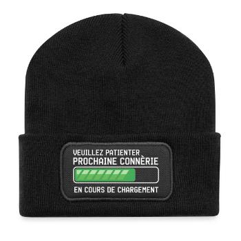Father's Day Gift Man Humor Dad Anniversai - Recycled Patch Beanie - black - Front