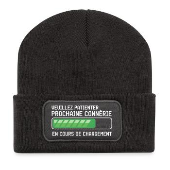 Cadeau fête des pères Homme Humour Papa Anniversai - Beanie recyclé à patch - charbon - Devant