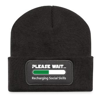 Introvert Recharging Social Skills - Dark BG - Recycled Patch Beanie - dark grey - Front