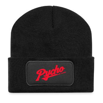 Psycho Retro Script Logo - Recycelte Patch Beanie - Schwarz - Vorne