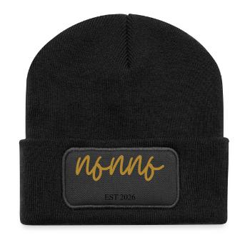 nonno est 2026 - Recycelte Patch Beanie - Schwarz - Vorne