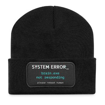 System error - brain.exe not responding - Recycled Patch Beanie - black - Front