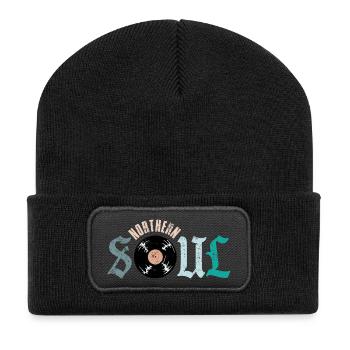 Vinyle de musique soul du Nord - Beanie recyclé à patch - noir - Devant