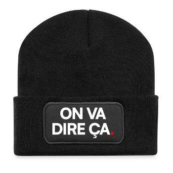 ON VA DIRE. – Expression Sarcastique Minimaliste - Beanie recyclé à patch - noir - Devant