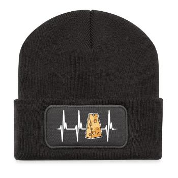 J’adore le fromage suisse - Beanie recyclé à patch - charbon - Devant
