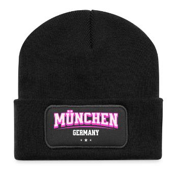 München Germany Shirt für Städte Fans Souvenir - Recycelte Patch Beanie - Schwarz - Vorne