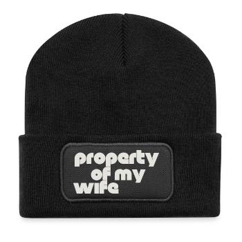 Propriété de ma femme - Beanie recyclé à patch - noir - Devant