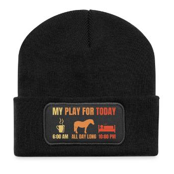 Chevaux de café endormis - Beanie recyclé à patch - noir - Devant