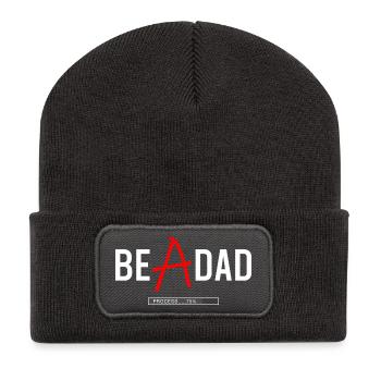 Dad in Process Shirt – Zukünftiger Vater - Recycelte Patch Beanie - Dunkelgrau - Vorne