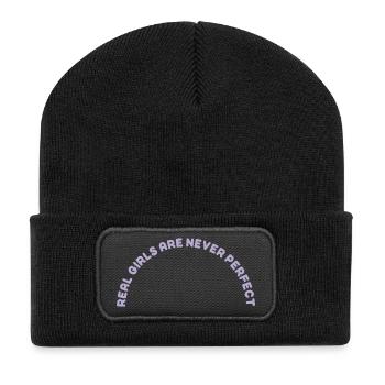 Real Girls Are never Perfect - Recycled Patch Beanie - black - Front