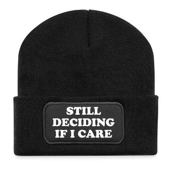 Still Deciding If I Care - Recycled Patch Beanie - black - Front