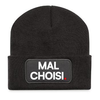 Mal choisi - Beanie recyclé à patch - charbon - Devant