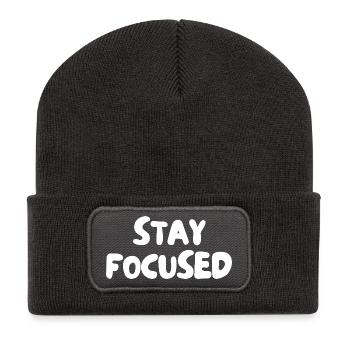 Stay focused - Recycled Patch Beanie - dark grey - Front