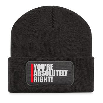 You're Absolutely Right Lustig Sarkastisch KI Logo - Recycelte Patch Beanie - Dunkelgrau - Vorne
