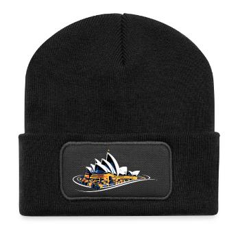 Sydney Opera Harbour Bridge - Recycelte Patch Beanie - Schwarz - Vorne