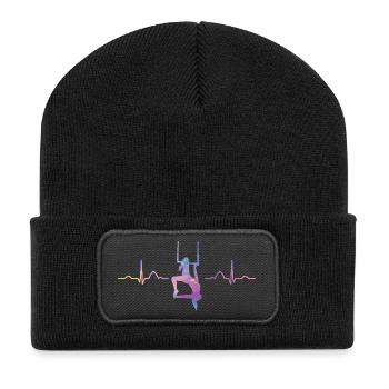 Aerialist Hearbeat EKG Cloud Swing Trapez - Recycelte Patch Beanie - Schwarz - Vorne