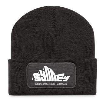 Sydney Australia Australian Aussie Local Tourists  - Recycled Patch Beanie - dark grey - Front