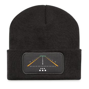 Flugzeug Flug Pilot Flugzeug Fluggesellschaft - Recycelte Patch Beanie - Dunkelgrau - Vorne