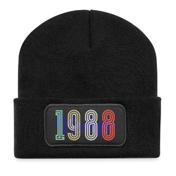 Vintage 1988 - Recycled Patch Beanie - black - Front