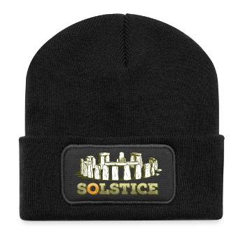 Litha Pagan Summer Solstice Midsummer Midsommar - Recycled Patch Beanie - black - Front