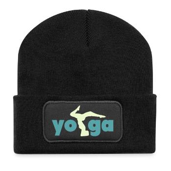 Yoga - Recycelte Patch Beanie - Schwarz - Vorne