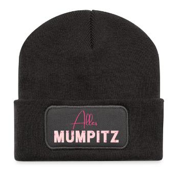 Alles Mumpitz - Wortschätze - vergessene Wörter - Recycelte Patch Beanie - Dunkelgrau - Vorne