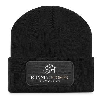 Les compétitions de course à pied sont mon cardio - Beanie recyclé à patch - noir - Devant