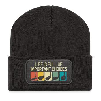 Important Choices Retro Typography Graphic - Recycled Patch Beanie - dark grey - Front