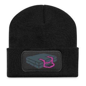 Escalade sur un tapis, rampe de bloc - Beanie recyclé à patch - noir - Devant