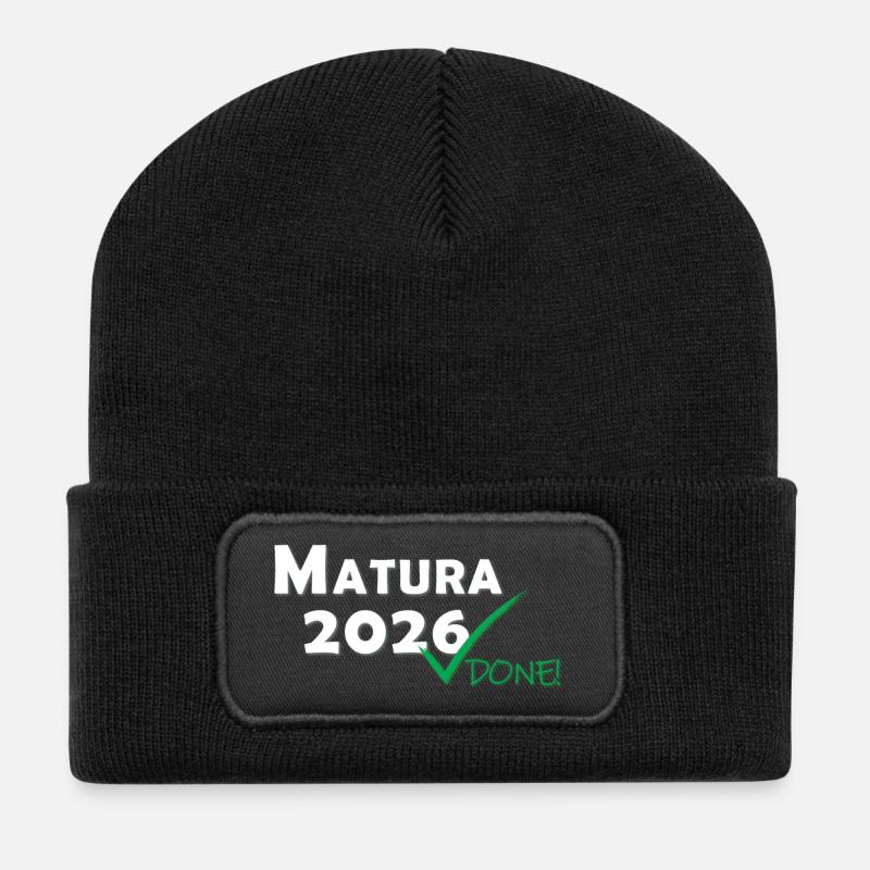 Matura 2026 Done - Recycled Patch Beanie - black
