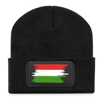 Vacances du drapeau hongrois - Beanie recyclé à patch - noir - Devant
