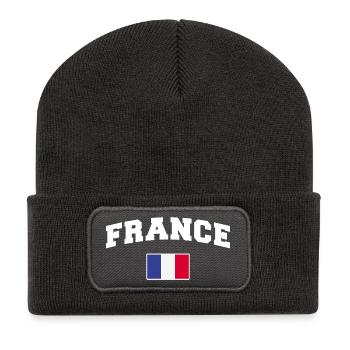 Frankreich Fan - Recycelte Patch Beanie - Dunkelgrau - Vorne