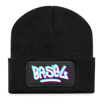 Graffiti de la journée de Bâle - Beanie recyclé à patch - noir - Devant