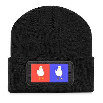 DoubleTrouble 1 - Recycelte Patch Beanie - Schwarz - Vorne