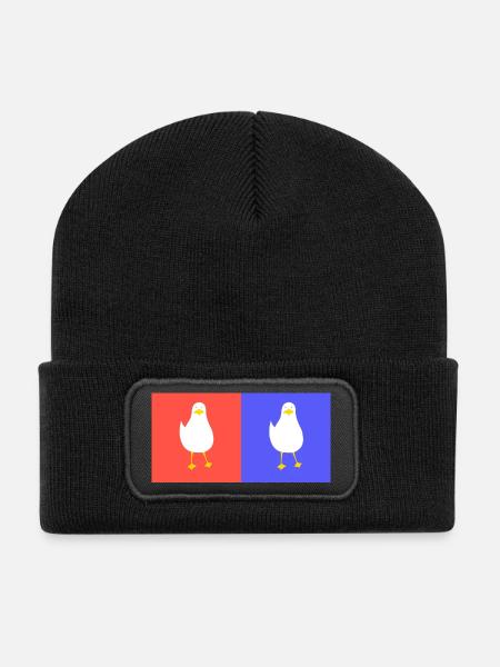 DoubleTrouble 1 - Recycelte Patch Beanie - Schwarz
