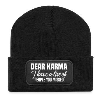 karma - Recycelte Patch Beanie - Schwarz - Vorne