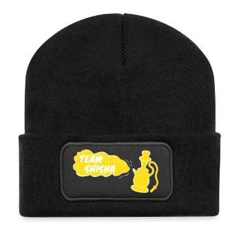 Team Shisha , Rauchwolke, Hookah, Shisha loung - Recycelte Patch Beanie - Schwarz - Vorne