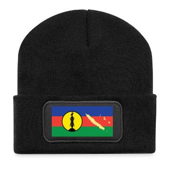 Neukaledonien-Kanaky-Rückenpfeil - Recycelte Patch Beanie - Schwarz - Vorne